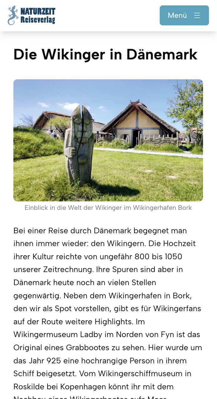 Digi-Guide „Nordwärts“: redaktionelle Themen-Seite über die Wikinger in Dänemark
